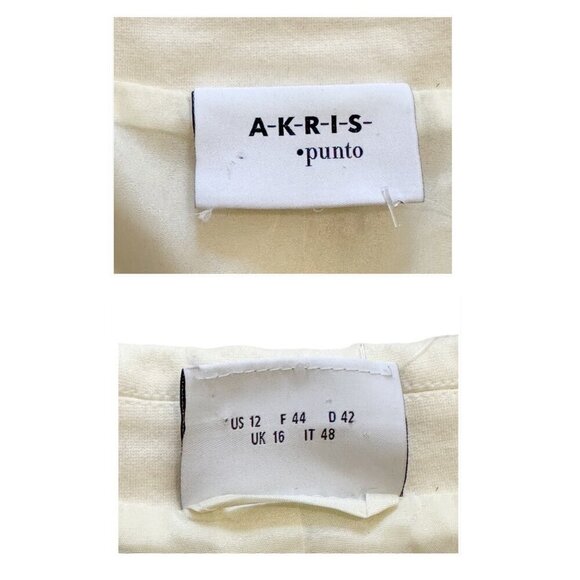 Akris Punto Scalloped Sleeve Blazer,  White/Ivory, Size‎ 12 - Picture 3 of 16